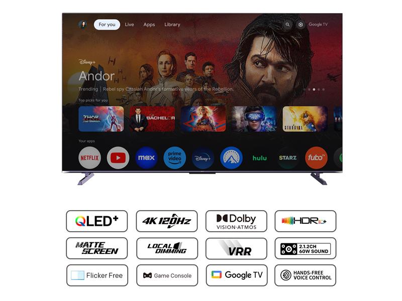 METZ Телевизор 100" 100MQE8500Z, 4K QLED+ 120Hz, Google TV 4