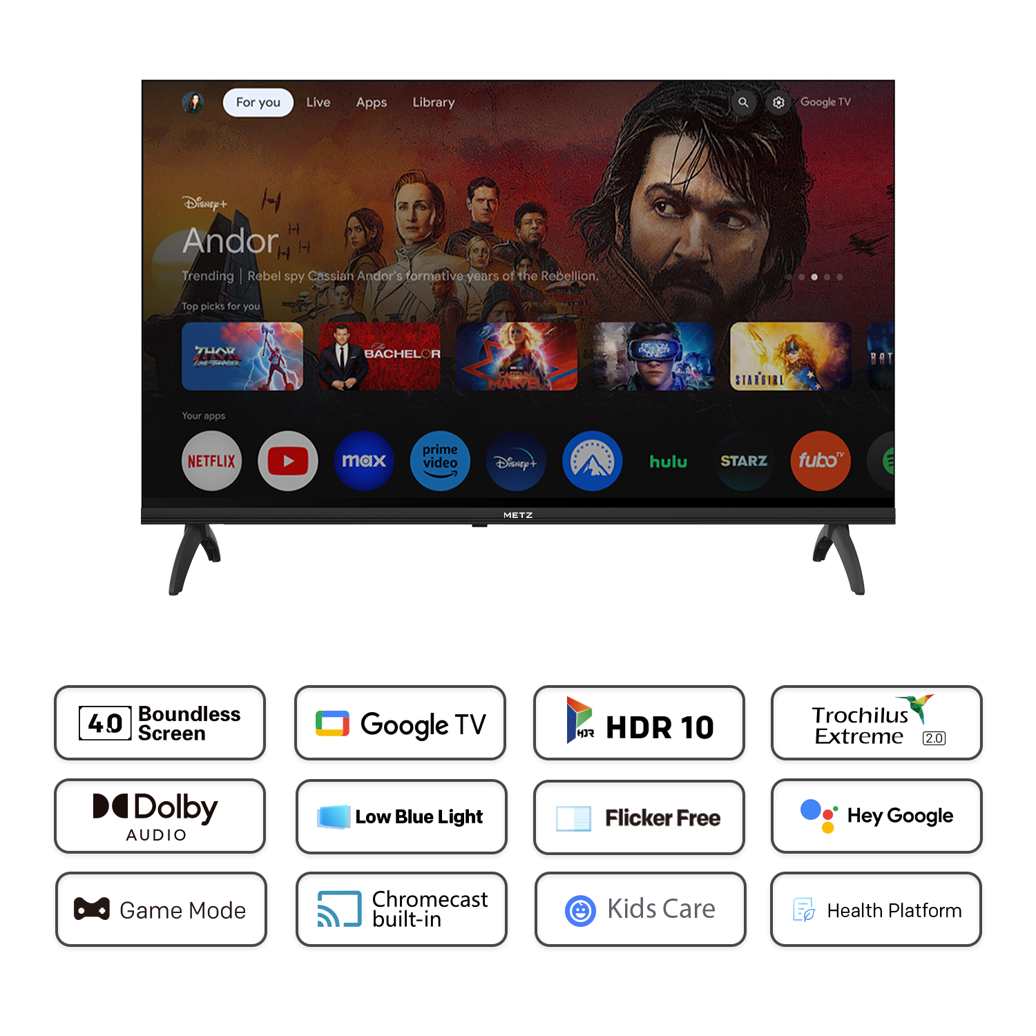 METZ Телевизор 40MTF6000Z 40" FullHD, LED TV, черен 6