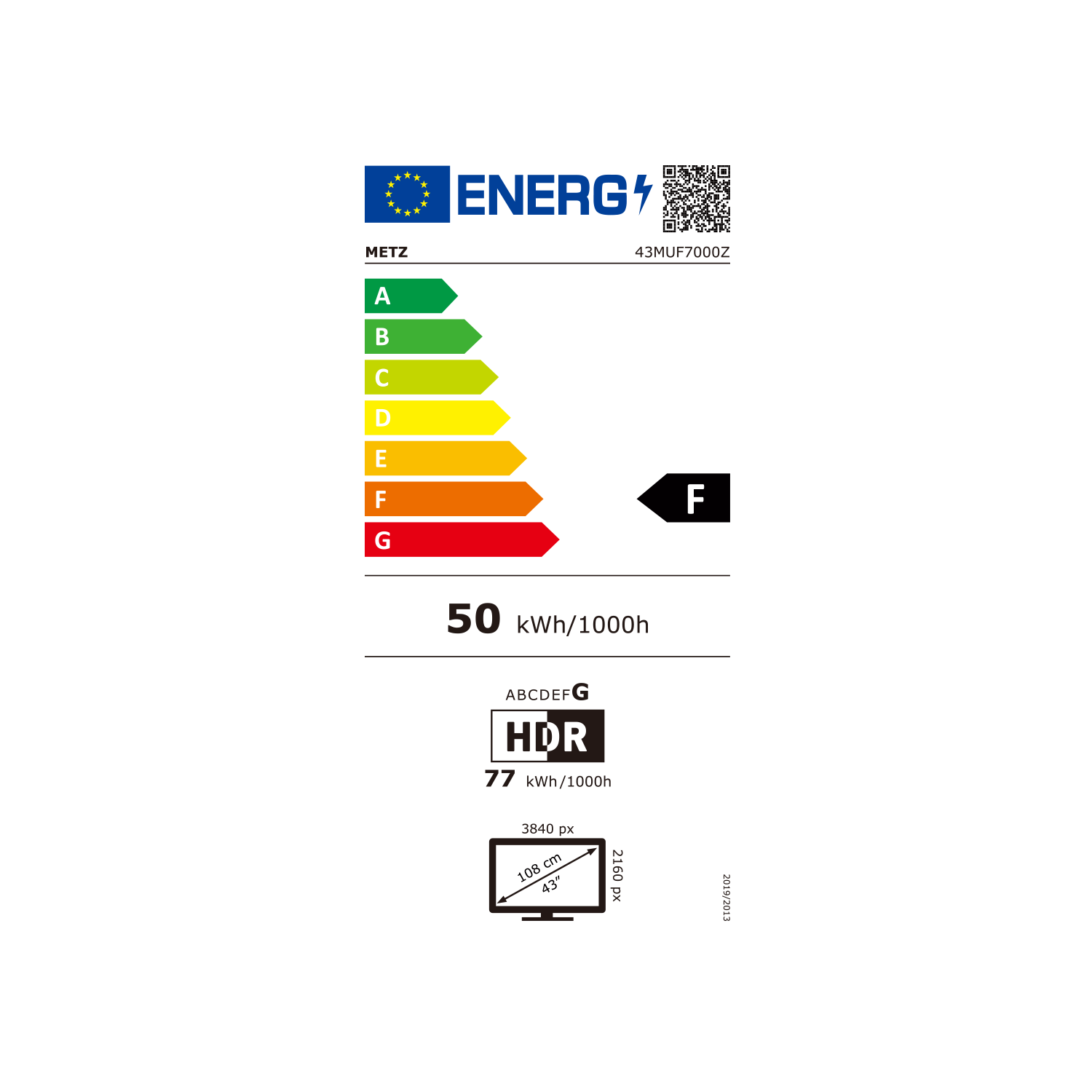 METZ Телевизор 43" 43MUF7000Z UHD LED SMART TV, 4K, Google TV, Клас F 4