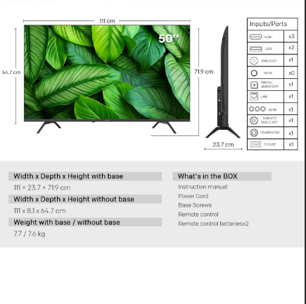 METZ Телевизор 50" UHD LED SMART TV, 4K Ultra HD, Google TV, Frameless 5