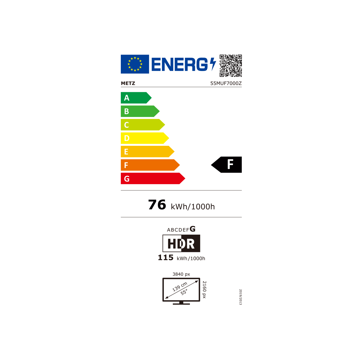 METZ Телевизор 55" UHD LED SMART TV,4K, Google TV, Frameless,2x10W 6