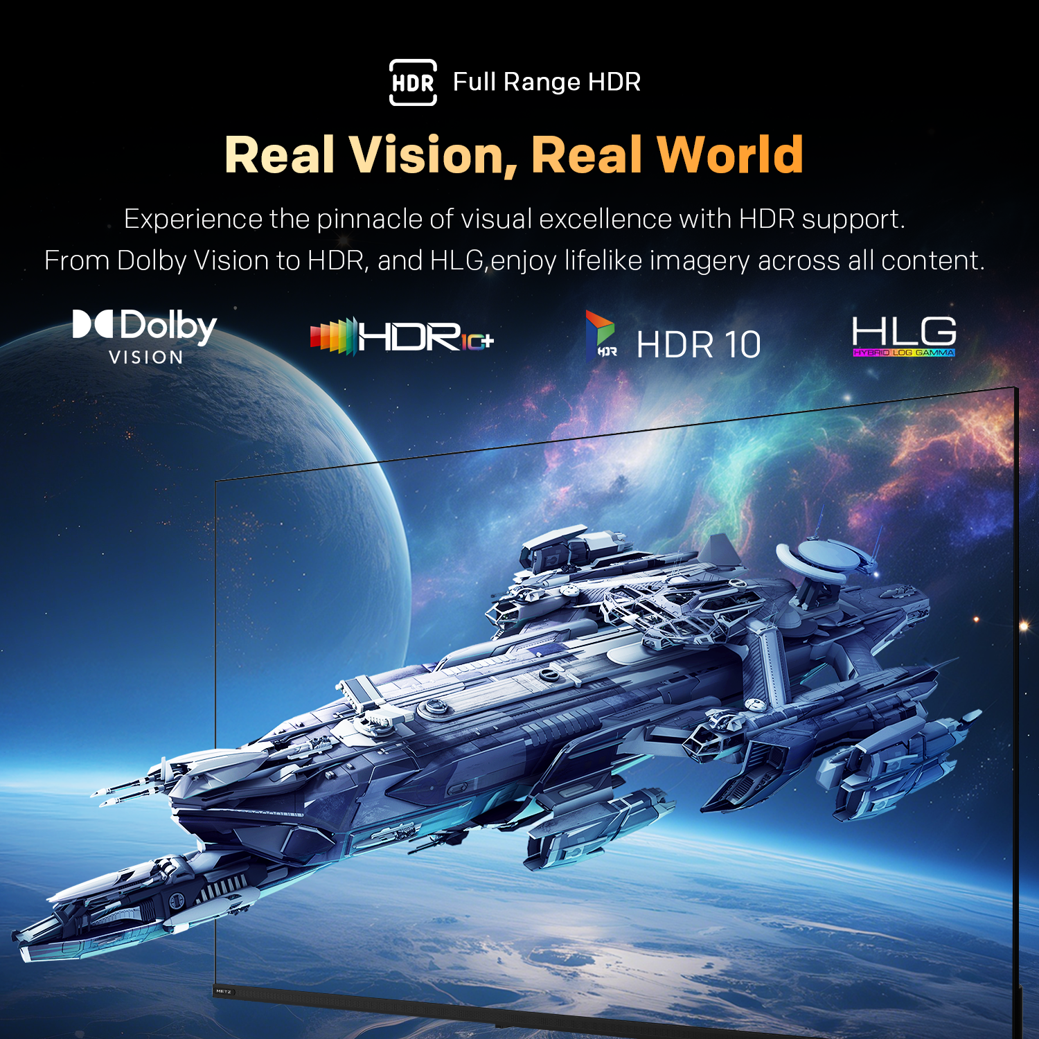 Телевизор METZ 55" 55MNH7000Z UHD 4K QD-Mini LED, Matte Screen Ultra, Google TV, Клас E 10